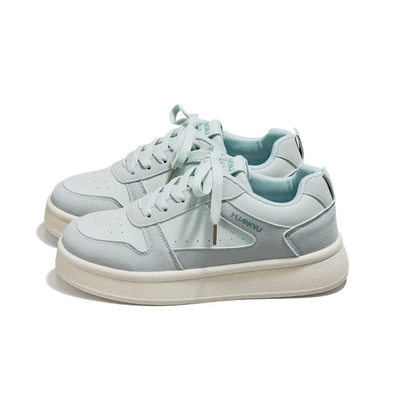 HUANQIU Slip Resistant, Lightweight, And Breathable Low Top Skateboard Shoes Women's Aqua-1