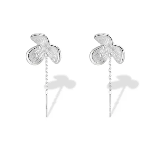 UX S999 Fine Silver Drop Earrings Women's