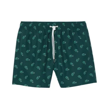 LACOSTE Crocodile print Drawstring Swim Shorts