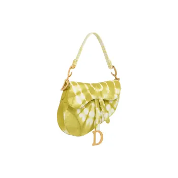 DIOR Miss Dior Cotton Saddle Bag, One Shoulder Handbag Women's Green