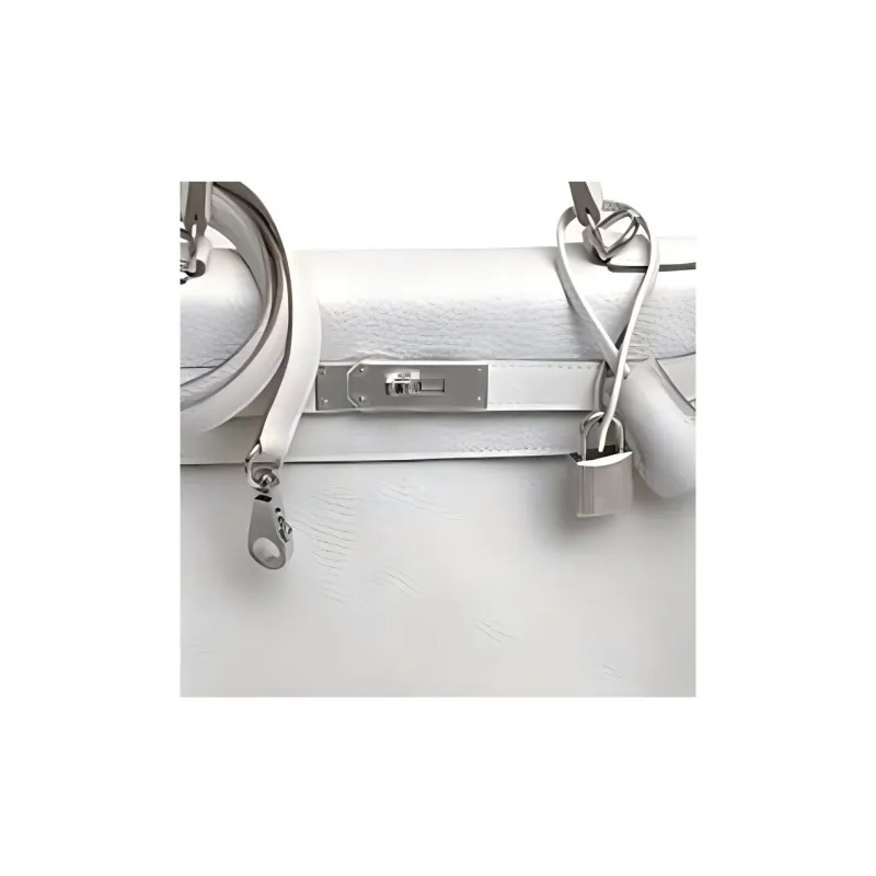 HERMES Kelly Taurillon Clemence Leather Handbag Women's Milkshake White-4