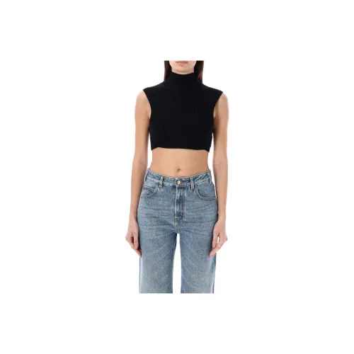Chloé High-Neck Ribbed Cropped Top