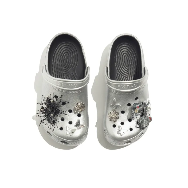 BEIER Clogs Women's Black Silver-2