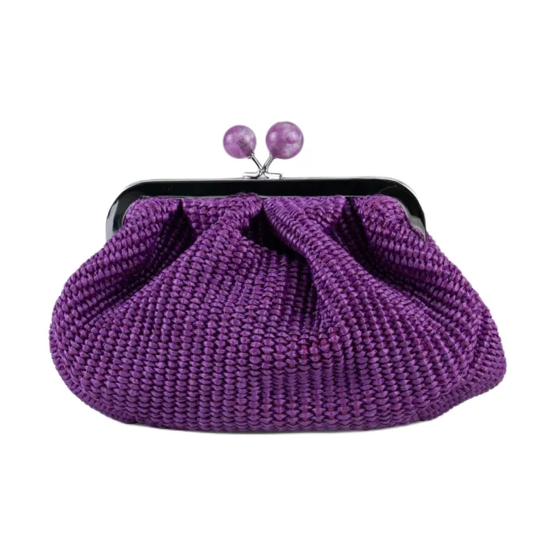 WEEKEND MaxMara Pasticcino Raffia One Shoulder Clutch Trumpets Women's Iris Color-2