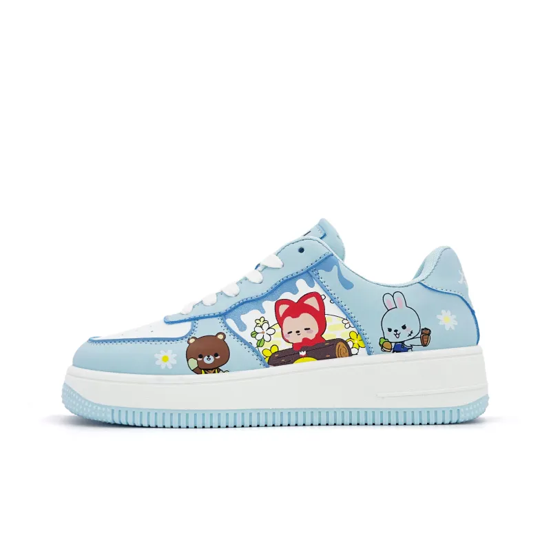 ALI THE FOX Skateboard Shoes Women's Low Top White/Blue-7
