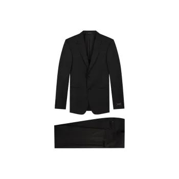 Zegna Business Suit Coat Set Men's Black