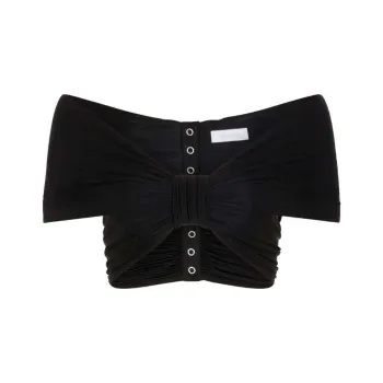 Paco Rabanne Bow Detailed Cropped Top