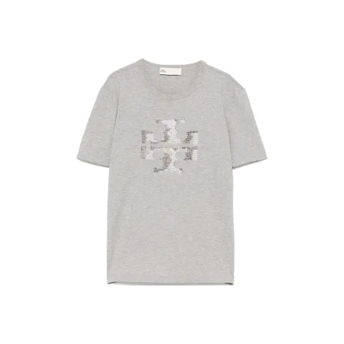 TORY BURCH Logo Embellished Crewneck T Shirt