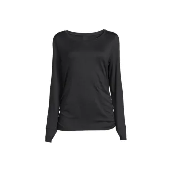 JAMES PERSE Long Sleeved Crewneck Sheer Slub T Shirt