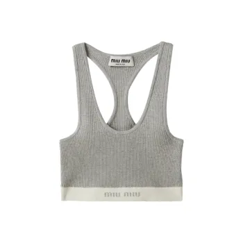 MIU MIU SS24 Tank Top Women's Light Gray