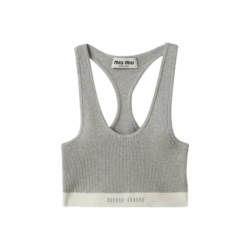 MIU MIU SS24 Tank Top Women's Light Gray-0