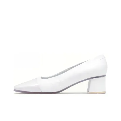 Maison Margiela Replica Block Heel High Heels Women's White
