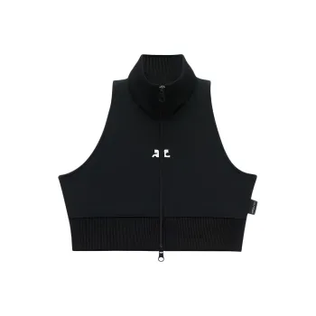 COURREGES Cropped Interlock Tracksuit Vest 'Black'