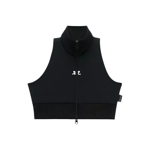 COURREGES Cropped Interlock Tracksuit Vest 'Black'