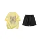 Set (Lemon Yellow Short-Sleeved Shirt+Black Shorts)