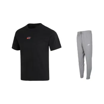 Nike Casual Sportswear Men Black T-Shirt+Gray Pants