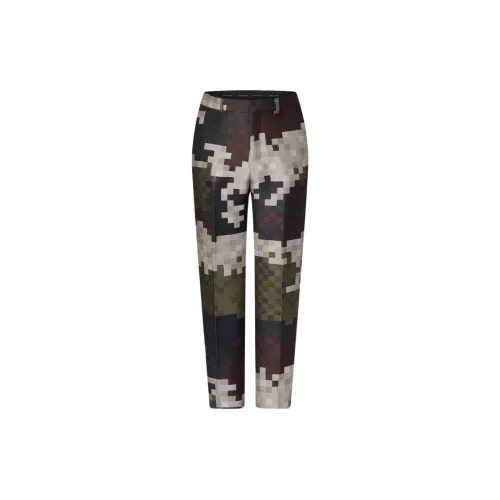 LOUIS VUITTON Tailored Cotton Damier Damoflage Cigarette Pants