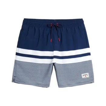 GAILANG Mid Thigh Beach Shorts Men's Blue White Stripes