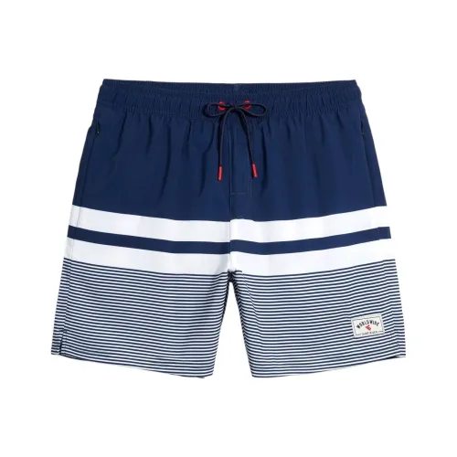 GAILANG Mid Thigh Beach Shorts Men's Blue White Stripes