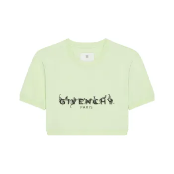 Givenchy Logo Printed Cropped T Shirt 'Pale Green'