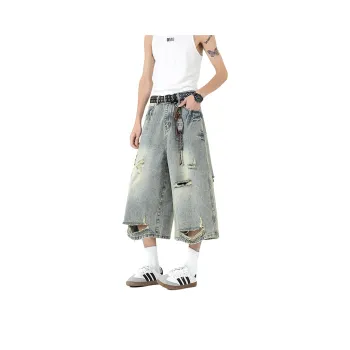 GENT LORE Denim Shorts Unisex Yellow Mud