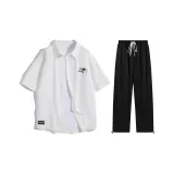 Set (White Top+Black Pants)