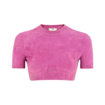 FENDI X Skims Velvet Knit Crop Top Colorado
