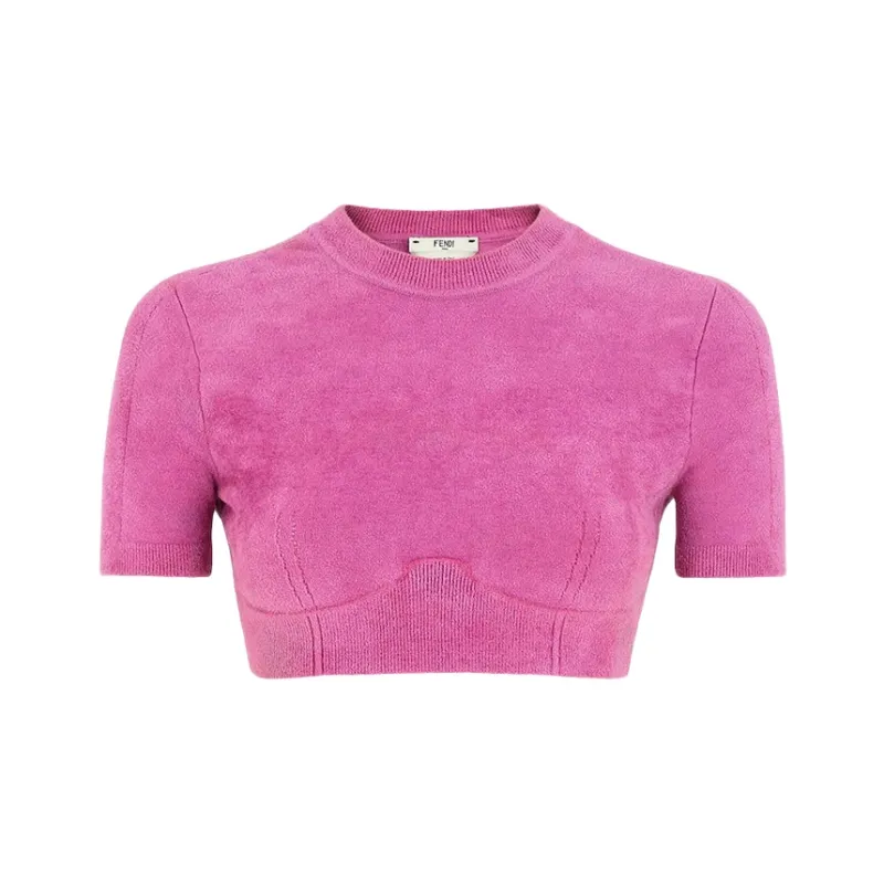 FENDI X Skims Velvet Knit Crop Top Colorado-0