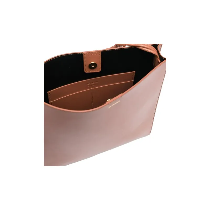 JIL SANDER Calfskin Crossbody Bag, Shoulder Bag Medium Size Women's Brown-4