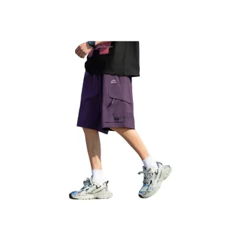 Warrior Huichao Riding The Wind Collection Cargo Shorts Unisex Dark Purple