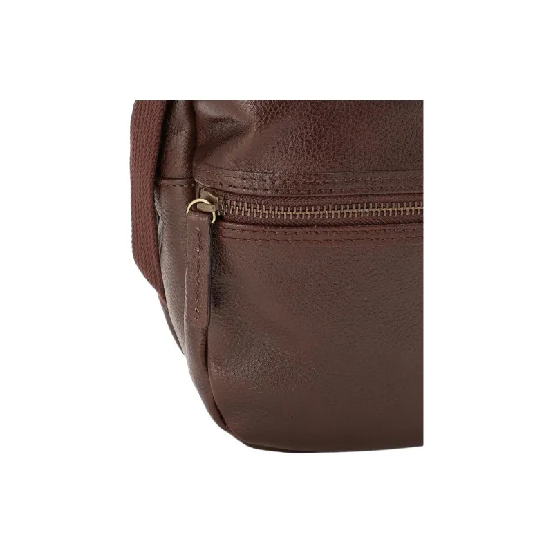 AVIREX Cow Leather One Shoulder Crossbody Bag, Sling Bag Regular Men's Dark Brown-9