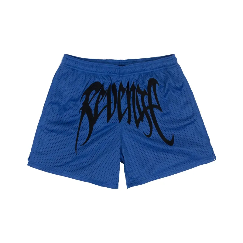 Revenge Embroidered Mesh Shorts-0