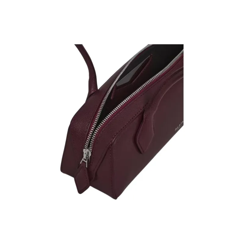 Alaia Goatskin Sausage Dog Handbag, Shoulder Bag Trumpets Women's Dark Red-3