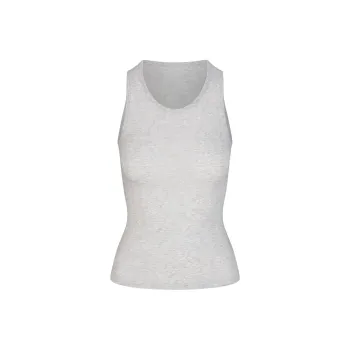 SKIMS BOYFRIEND LONG TANK Tank Tops Women's Light Heather Grey