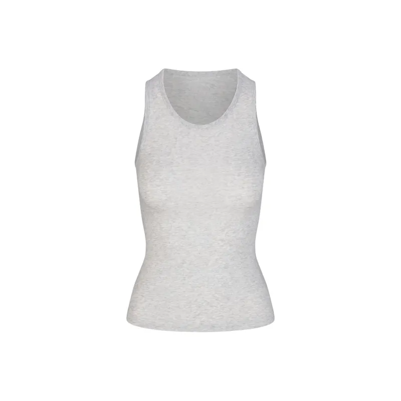 SKIMS BOYFRIEND LONG TANK Tank Tops Women's Light Heather Grey-0