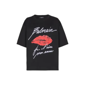 BALMAIN Kiss print T shirt