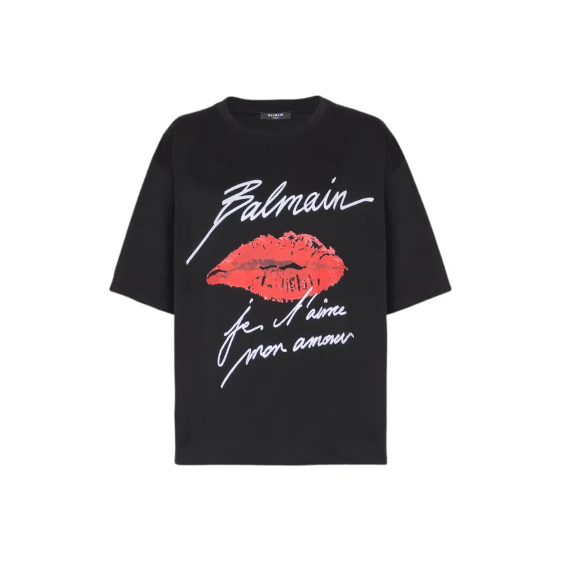 BALMAIN Kiss print T shirt-0