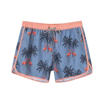 SURFCUZ Beach Shorts Men's Flamingo Palm Tree