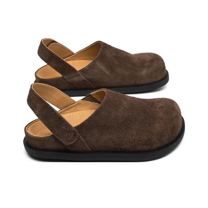 Angelmi Abrasion Resistant Slip Resistant Closed Toe Slippers Men's Brown-2