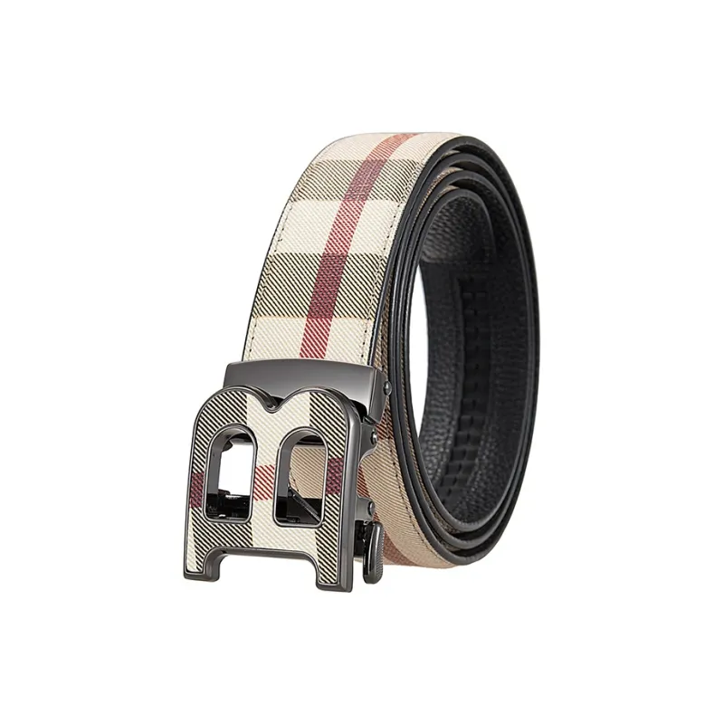Lanza Top Grain Cow Leather Belts Men's Width 3.5CM-3