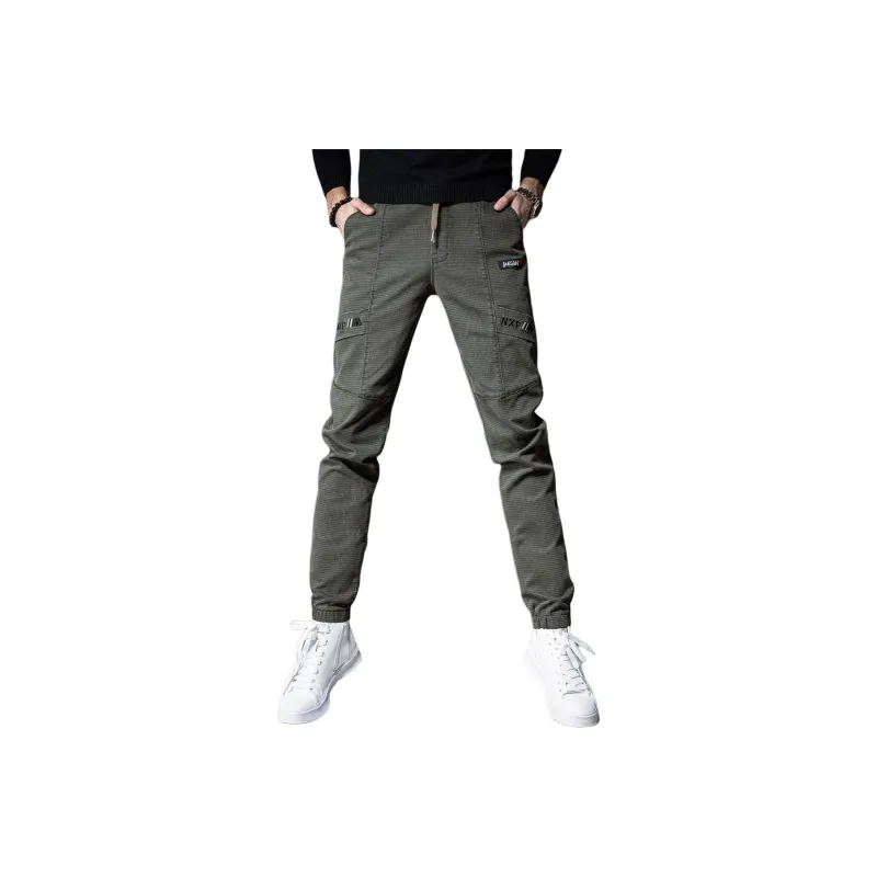 Devanro Casual Pants Men's Black Gray Color-5
