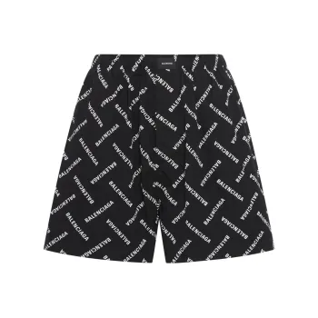 Balenciaga All Over Logo Bermuda Shorts