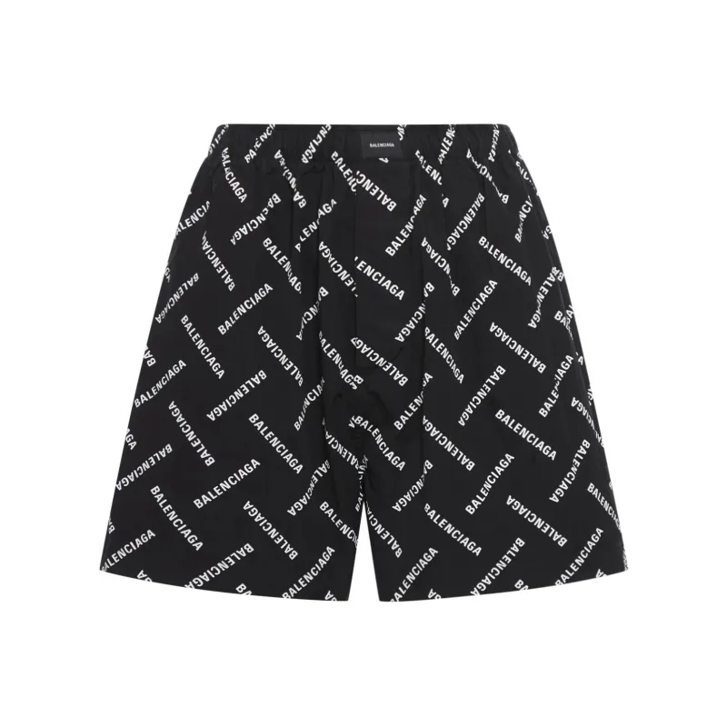 Balenciaga All Over Logo Bermuda Shorts-0