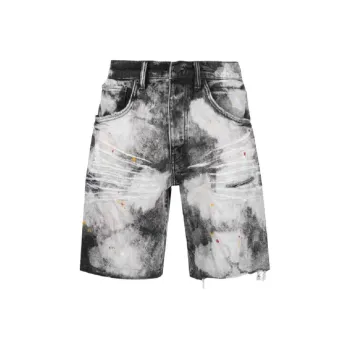 PURPLE BRAND Denim Shorts Men's Black White