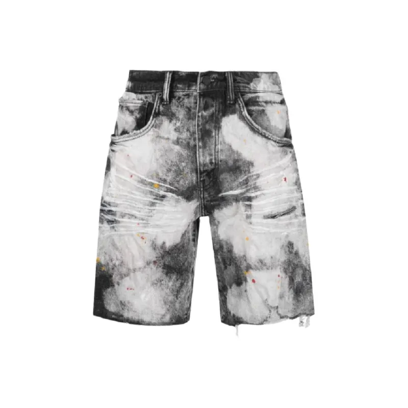 PURPLE BRAND Denim Shorts Men's Black White-0