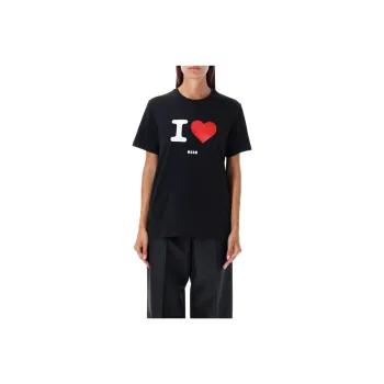 MSGM Logo-Flocked Crewneck T-Shirt