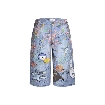 DND4DES Denim Shorts Unisex Washed Blue