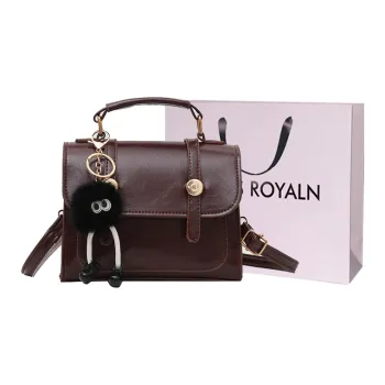 LOUIS ROYALN PU One Shoulder Crossbody Handbag Regular Unisex Coffee/Brown/Black