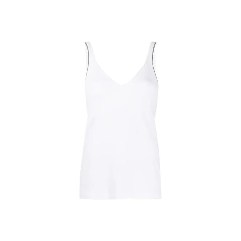 Brunello Cucinelli Slim Fit V Neck Tank Top-0