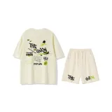 2 Pack[Light Apricot Short-Sleeved+Apricot Shorts]